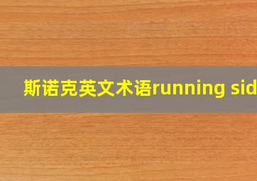 斯诺克英文术语running side